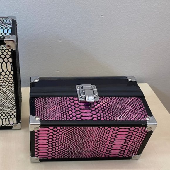 Tow Jewelry Travel Box Plastic and Metal Cases ,Handle and Metal Hasp Latch,Port - Picture 4 of 10